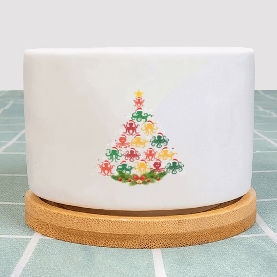 Family Matching Christmas Pajama Octopus Xmas Tree Plant Pots