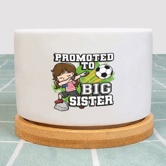 Promoted To Big Sister Soccer Player American Flag Plant Pots