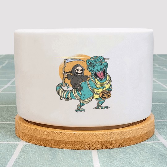 Creepy Grim Reaper Mummysaurus Trex For A Trick Or Plant Pots