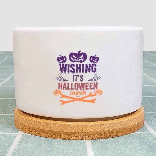 Every day Halloween Horror pumpkin with spider Plant Pots