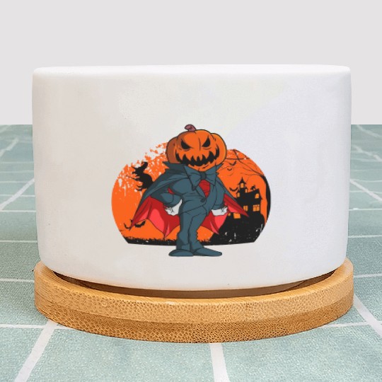 Vampire Pumpkin Head Jack O' Lantern Halloween Plant Pots