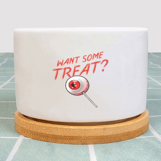 Trick Or Treat Want Some Treat Eyeball Lollipop Plant Pots