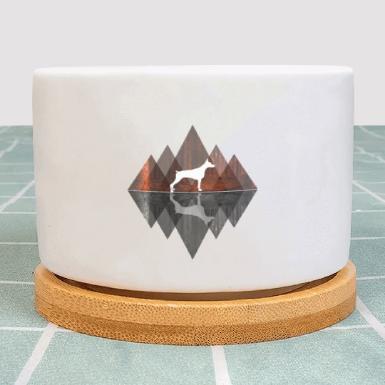 Doberman abstract - Geometry Dog Triangle Plant Pots