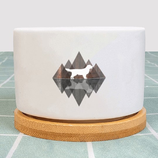 Golden Retriever abstract - geometry dog triangle Plant Pots