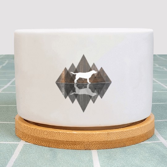 Labrador abstract - geometry dog triangle Plant Pots