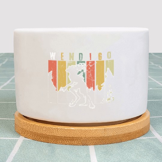 Retro Folk Wendigo Halloween Cryptid Monster Plant Pots