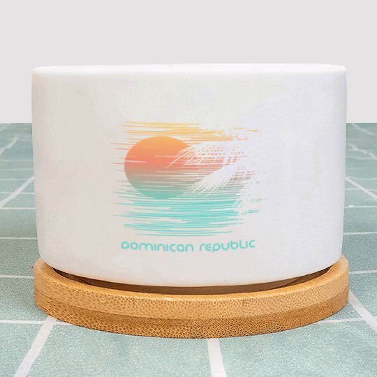 Artistic Dominican Republic Palm Tree Vacation Plant Pots