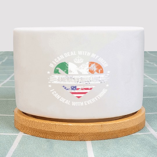 Ireland American Husband Heritage Flags Plant Pots