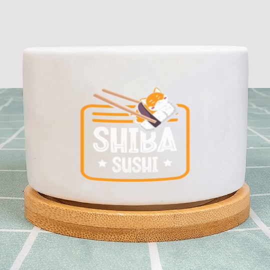 Shiba Sushi Japanese Foodie I Love Sushi Eater Plant Pots