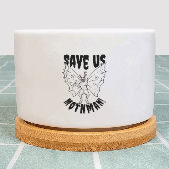 Halloween Mothman Mythical Line Art Beast Monster Plant Pots