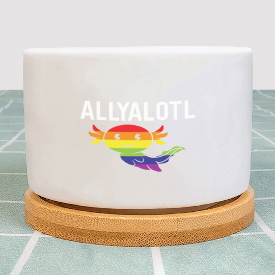 ALLYALOTL Axolotl Rainbow Pride Gay LGBTQ Plant Pots