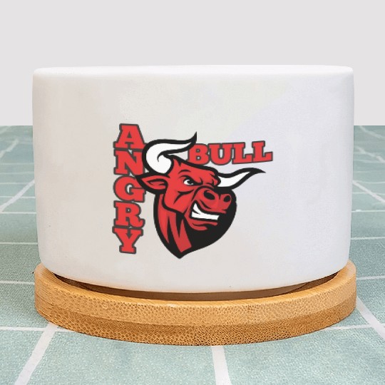 Angry bull Face Plant Pots