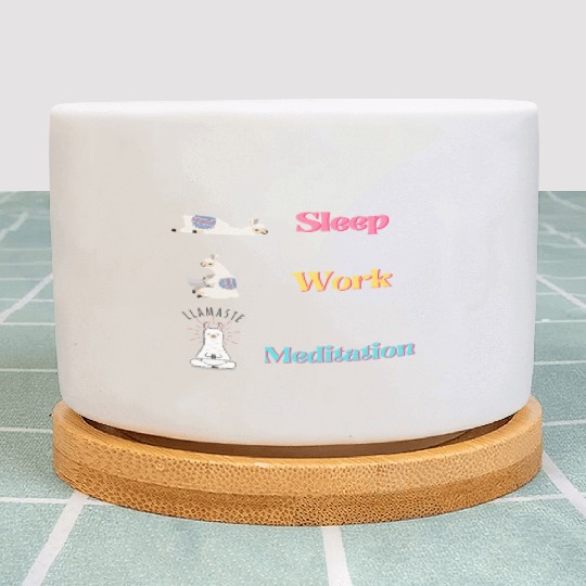 Llama Lifestyle: Sleep.Work.Meditation Plant Pots