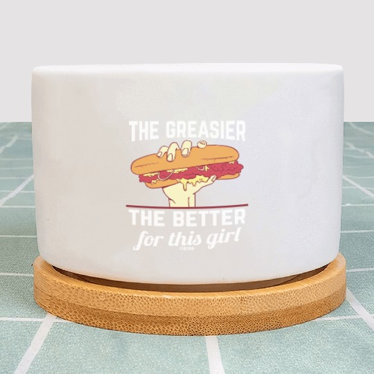 Girl woman Sandwich Fast Food Plant Pots