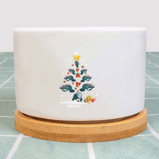 Dolphin Christmas Tree Dolphin Xmas Funny Gift Plant Pots