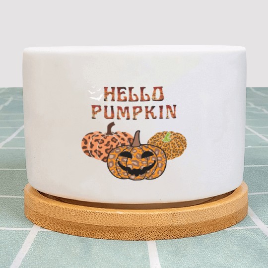 Leopard Halloween pumpkin Plant Pots