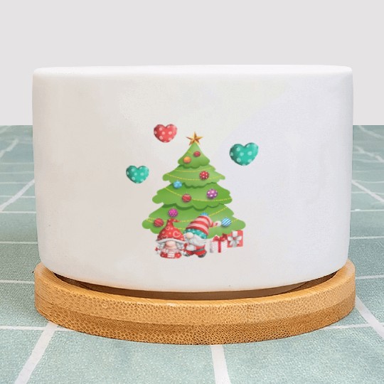 christmas is love, gnomes, christmas tree, love Plant Pots