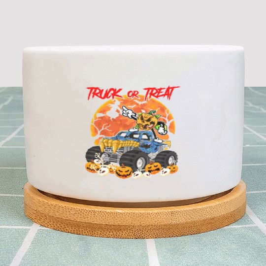 Monster Truck or Treat Scary Pumpkin Toddlers Plant Pots