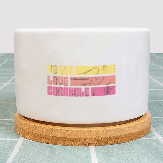 Peace Love Cornhole Plant Pots