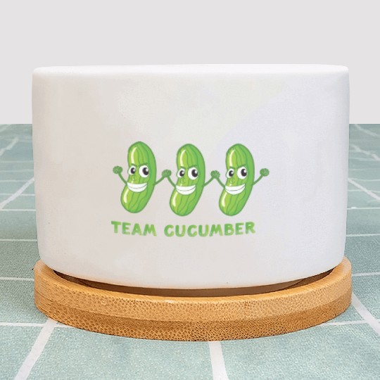 Team Cucumber Vegetarian Vegetable Veggies Vegan Plant Pots
