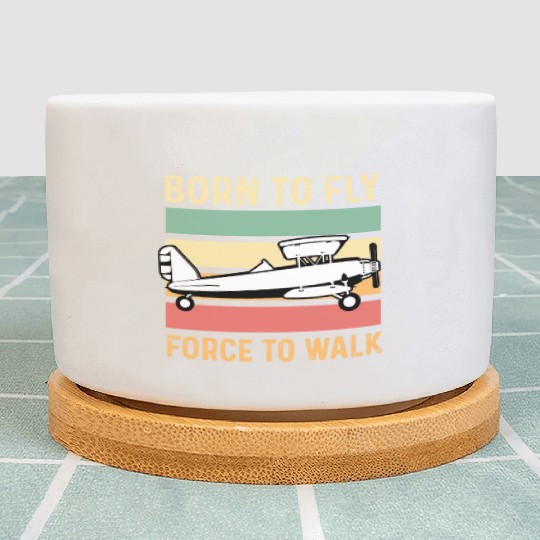Forced to Walk Aircraft Mechanic Gift Plant Pots