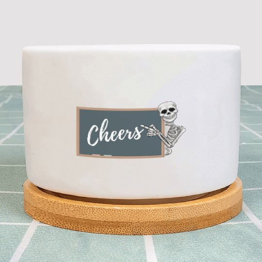 Cheers Crayon Blackboard Skeleton Teacher Plant Pots