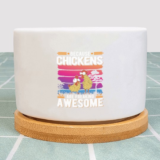 Chickens Farmer Chicken Coop Plant Pots