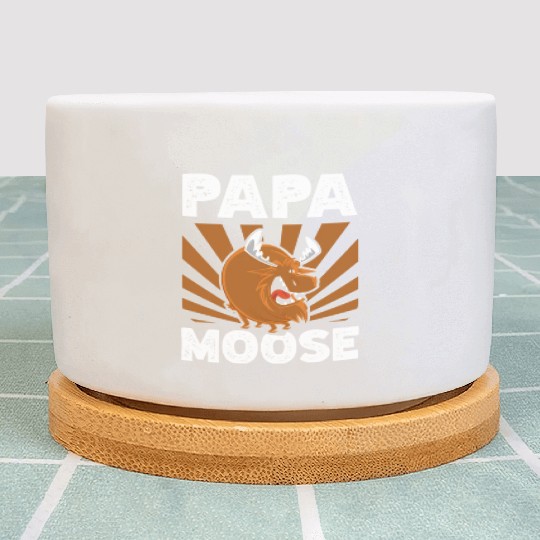 Papa Moose Wildlife Animal Alces Deer Fathers Day Plant Pots