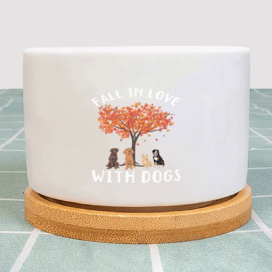 Fall Women Dog Lover Autumn Plant Pots
