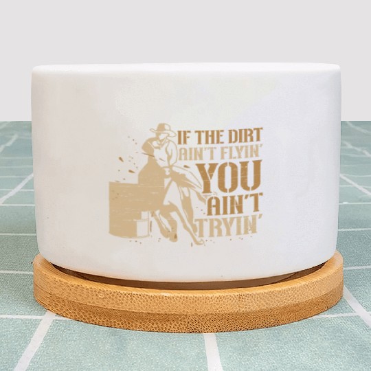 Barrel Racing Dirt Rodeo Equestrian Horse Barrel Plant Pots