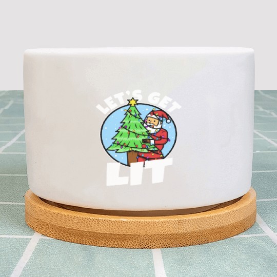 Lets get lit christmas Plant Pots