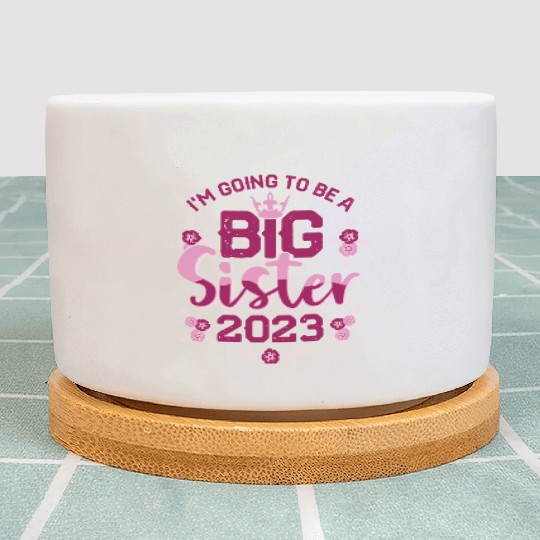 Big Sis 2023 - Big Sister Baby Family Birth Girl Plant Pots