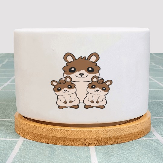 Happy hamster family kids Plant Pots
