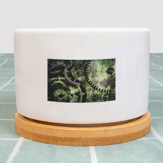 Clock Mechanism Copper Oxide Steampunk Abstract Plant Pots