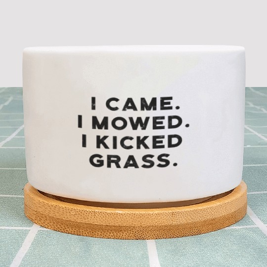 I came I mowed I kicked grass - lawnmower Plant Pots