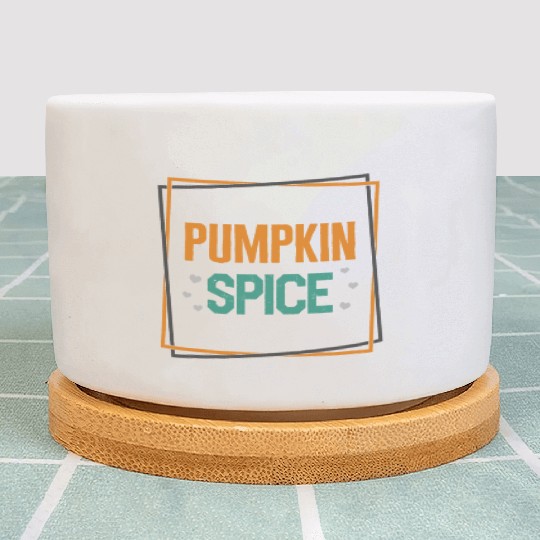 Halloween Theme Cute Pumpkin Spice Coffee Lover Plant Pots