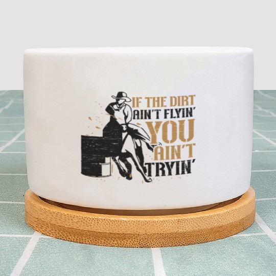 Barrel Racing Dirt Rodeo Equestrian Horse Barrel Plant Pots