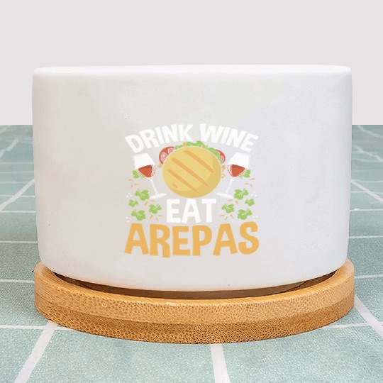 Arepas Lover Wine Drinking Hispanic Heritage Month Plant Pots