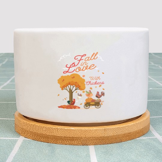 Women Fall Chicken Lover Autumn Plant Pots