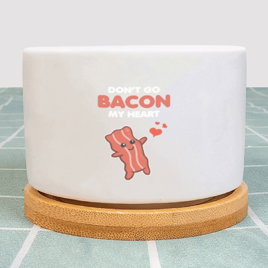 Matching Couple Funny Bacon My Heart Romantic Pun Plant Pots