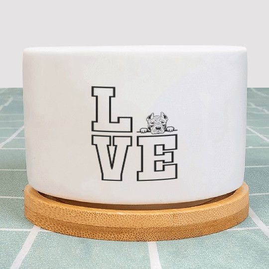 American Pit Bull Beautiful Portrait Plant Pots