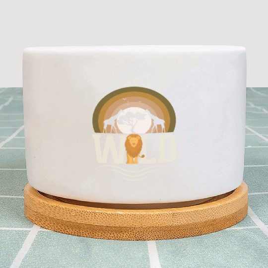 Wild Animals Lion Giraffe Africa Plant Pots