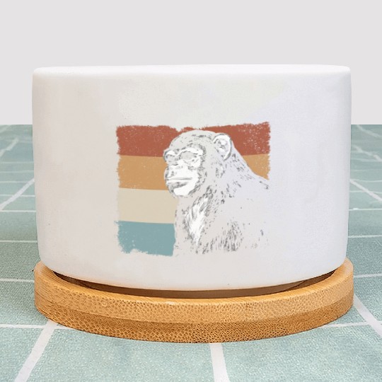 Monkey Chimpanzee Orangutan Monkey - Retro Monkey Plant Pots