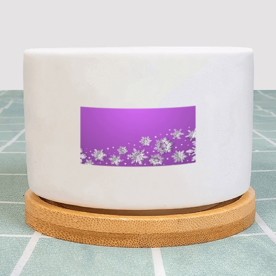 Modern Snowflakes Purple Plant Pots
