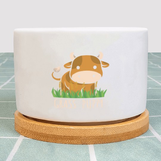 Scottish Highland Cow Grass Puppy Cow Whisperer Plant Pots