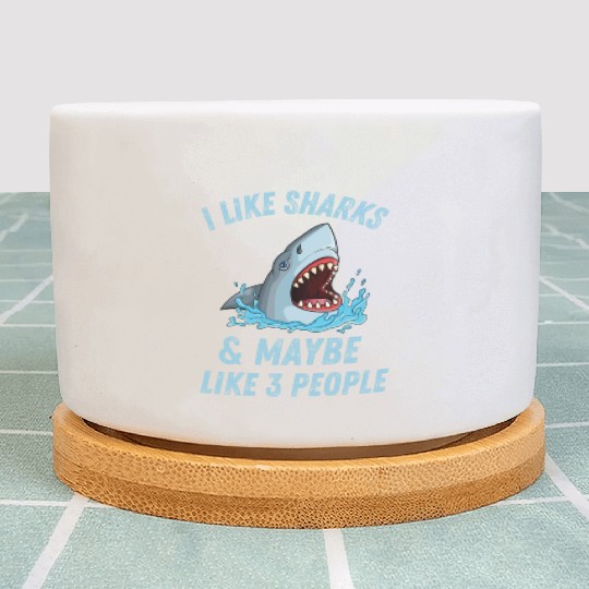 Ocean Animal Shark Lover Gift Funny Shark Plant Pots