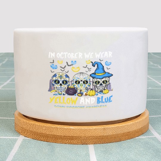 Sugar Skull | In October We Wear Yellow And Blue Plant Pots