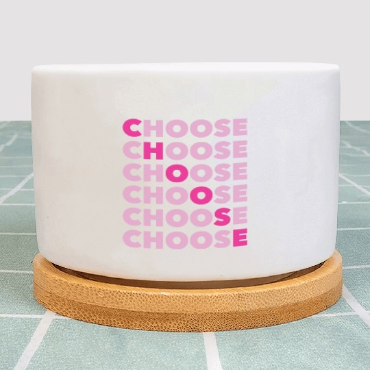 Choose Typography Pink Retro 80s 90s Vintage Plant Pots