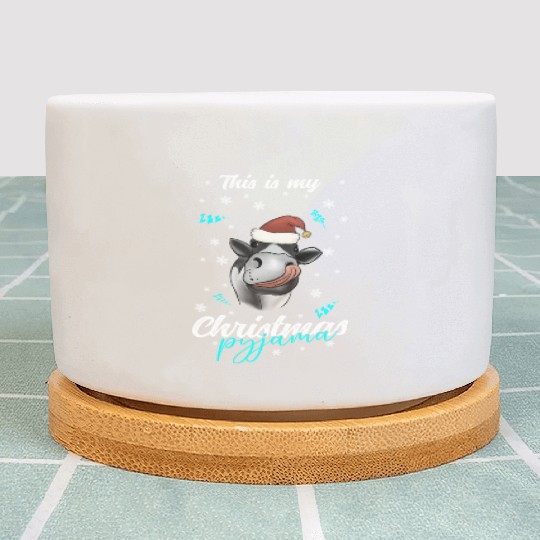 Winter Christmas Pyjama Cow Plant Pots