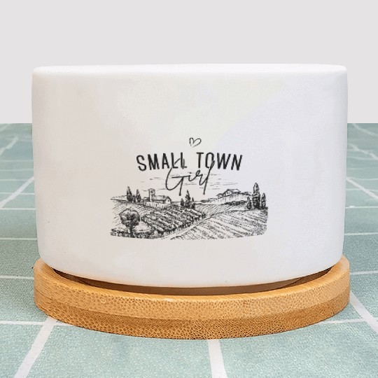 Small Town Girl with Landscape Plant Pots